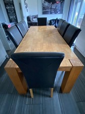 8 seater oak dining table with