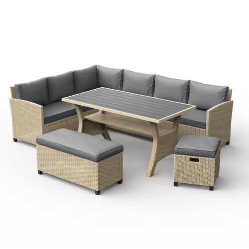 Rattan garden furniture set - garden, set,